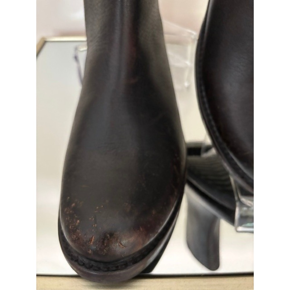 Frye Veronica Inside Zip Black Leather Distressed Ankle Boots Women's 10M - Picture 7 of 13